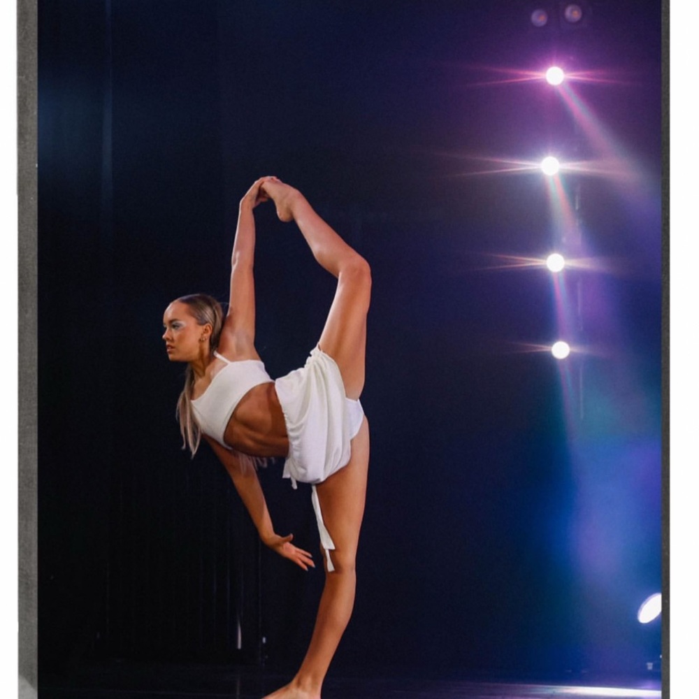 White two piece custom dance costume